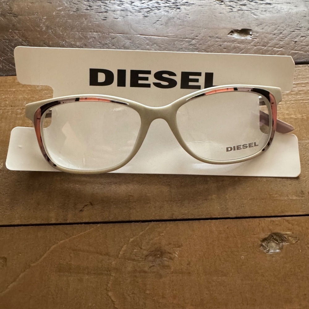 Diesel Eyeglasses Frames DL5008 020 Beige Pink Floral Women's Glasses